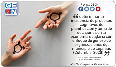 Economía solidaria, procesos cognitivos con enfoque de género en Lejanías, Meta (Colombia, 2020)
